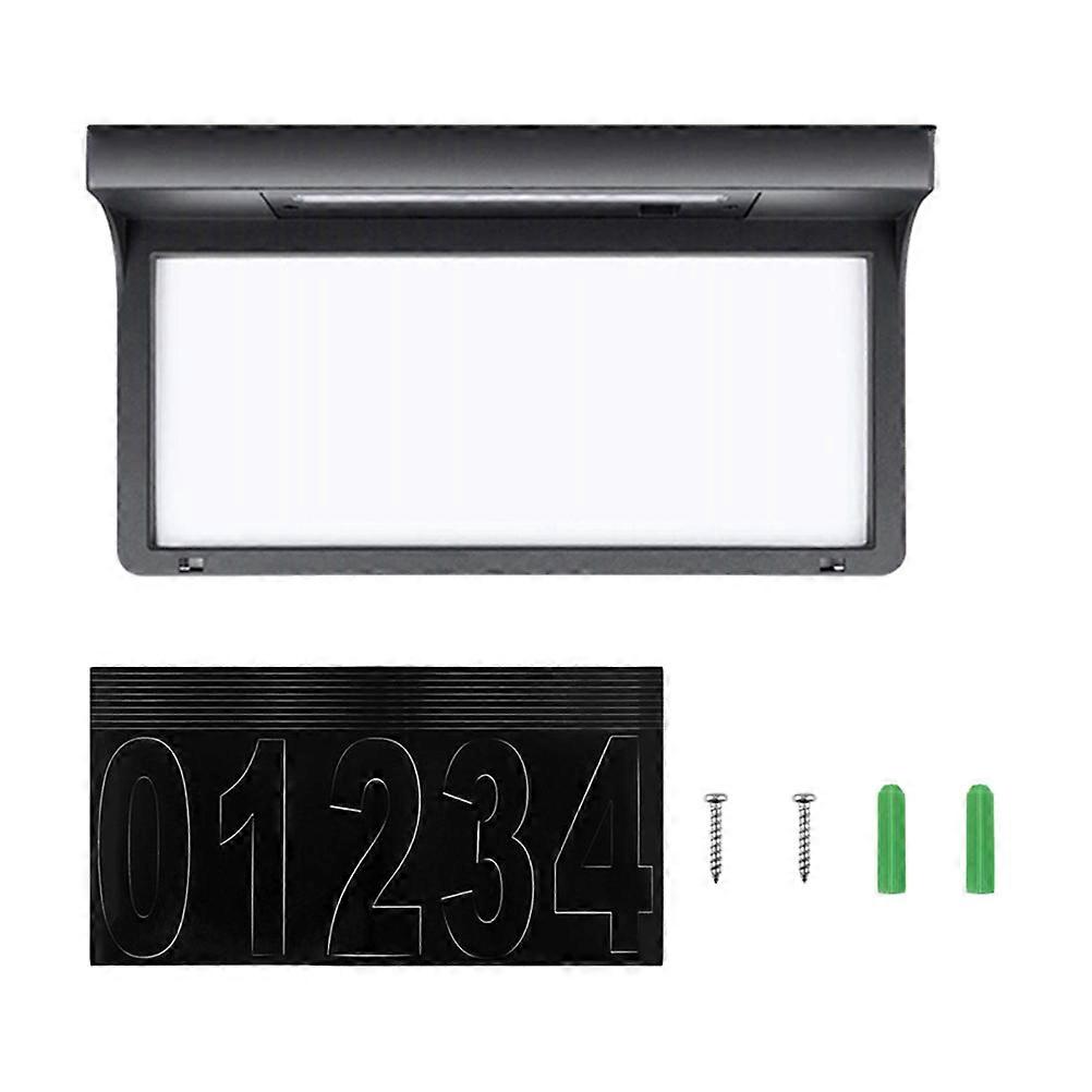 Solar Address Sign LED Lighting Tool for House Numbers 2Sets Black