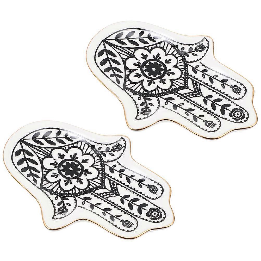 Ceramic Fingered Jewelry Tray for Storage 4Pcs Decorative