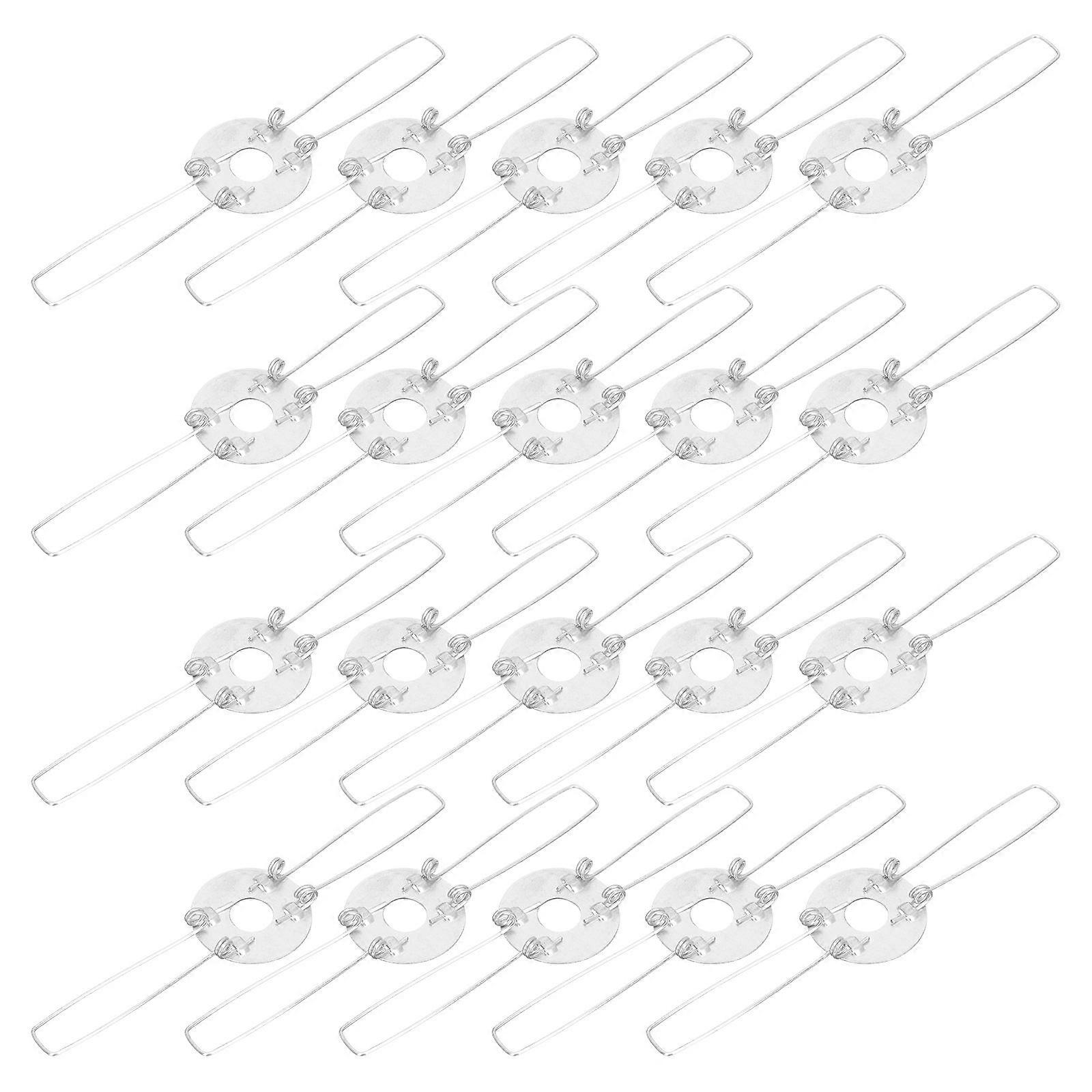 Lampshade Spring Clips for Lamp Installation 20Pcs White Iron 2-Fork Clamps