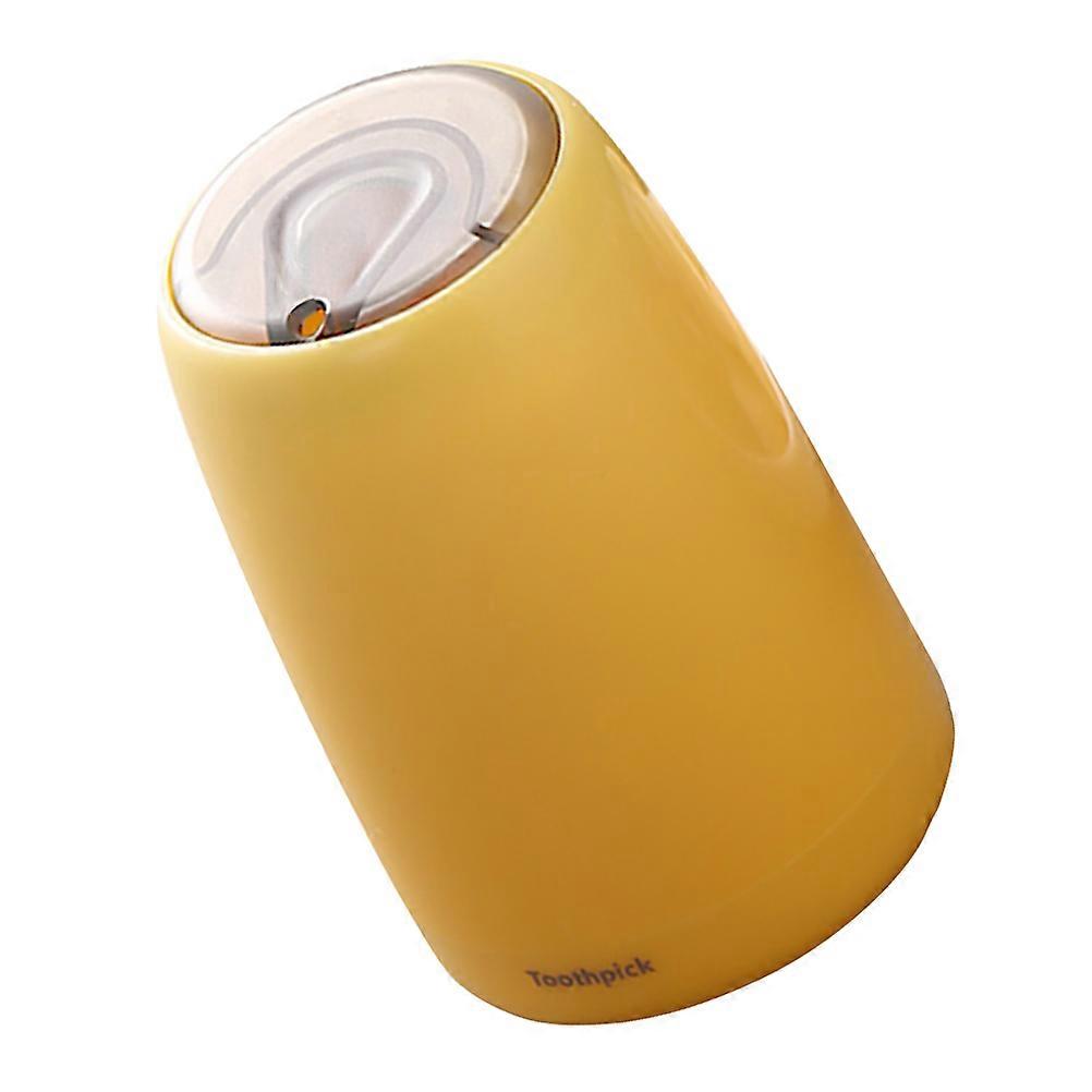 Compact Toothpick Holder Pop-Up Design Waterproof Dustproof Plastic Container Dining Out Square Shape 1Pcs