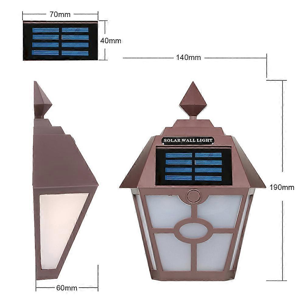 Waterproof Solar Wall Lamp In Brown Hexagonal Design For Garden Pathway Outdoor Use Motion Activated 1Pack