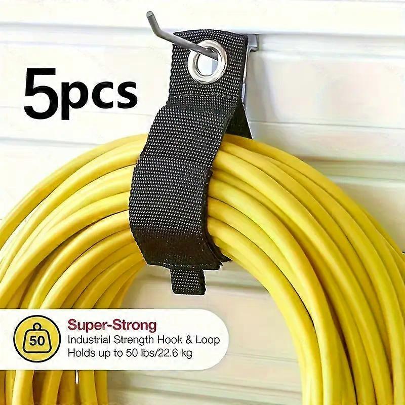 5-Pack Heavy-Duty Nylon Sewing Binding Tool, Foldable Cable Storage Suspension with Industrial Strength Hook & Loop
