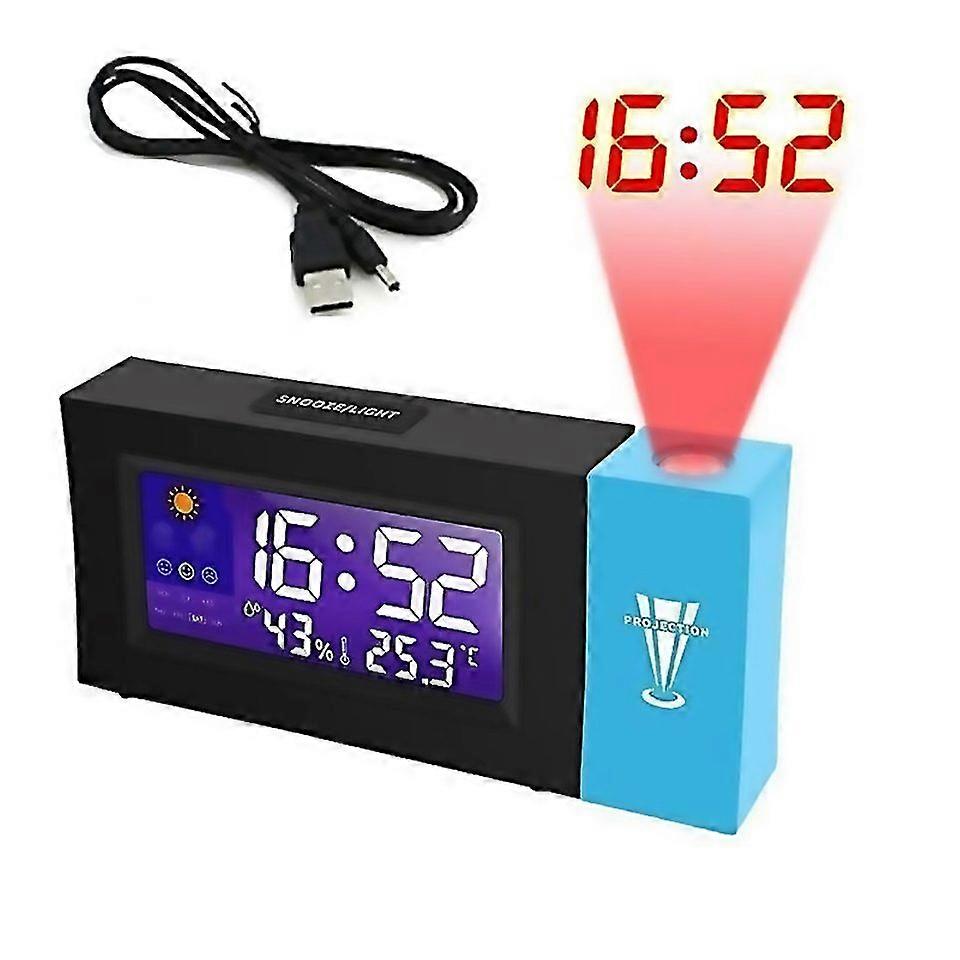 For 8290 Electronic Colour Screen Weather Clock Weather Forecast Projection Clock Rotatable Digital
