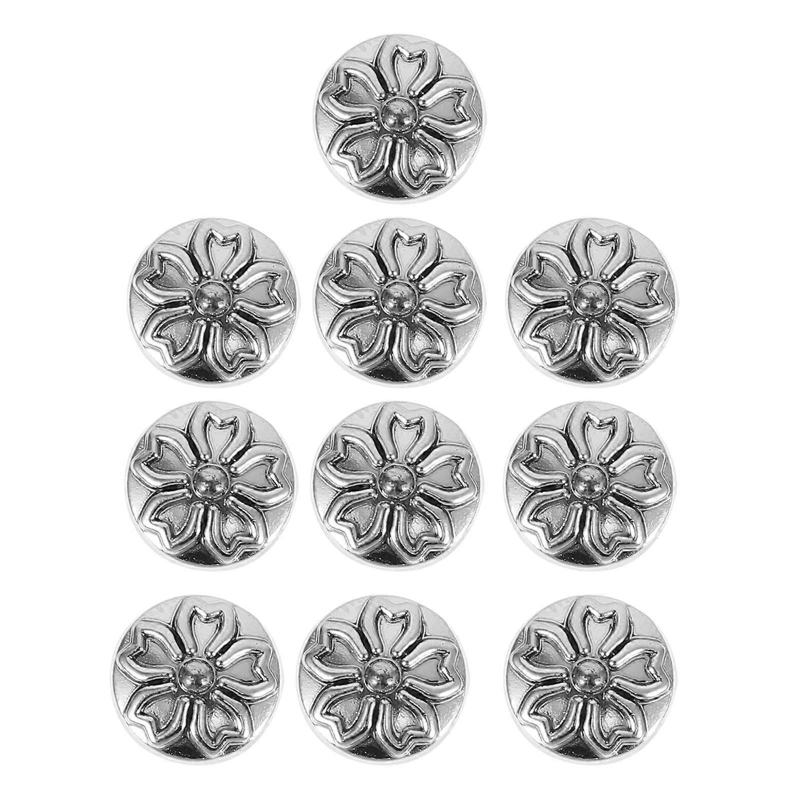 Silver Alloy Bag Buckles for Suitcase Decoration 10Pcs Set