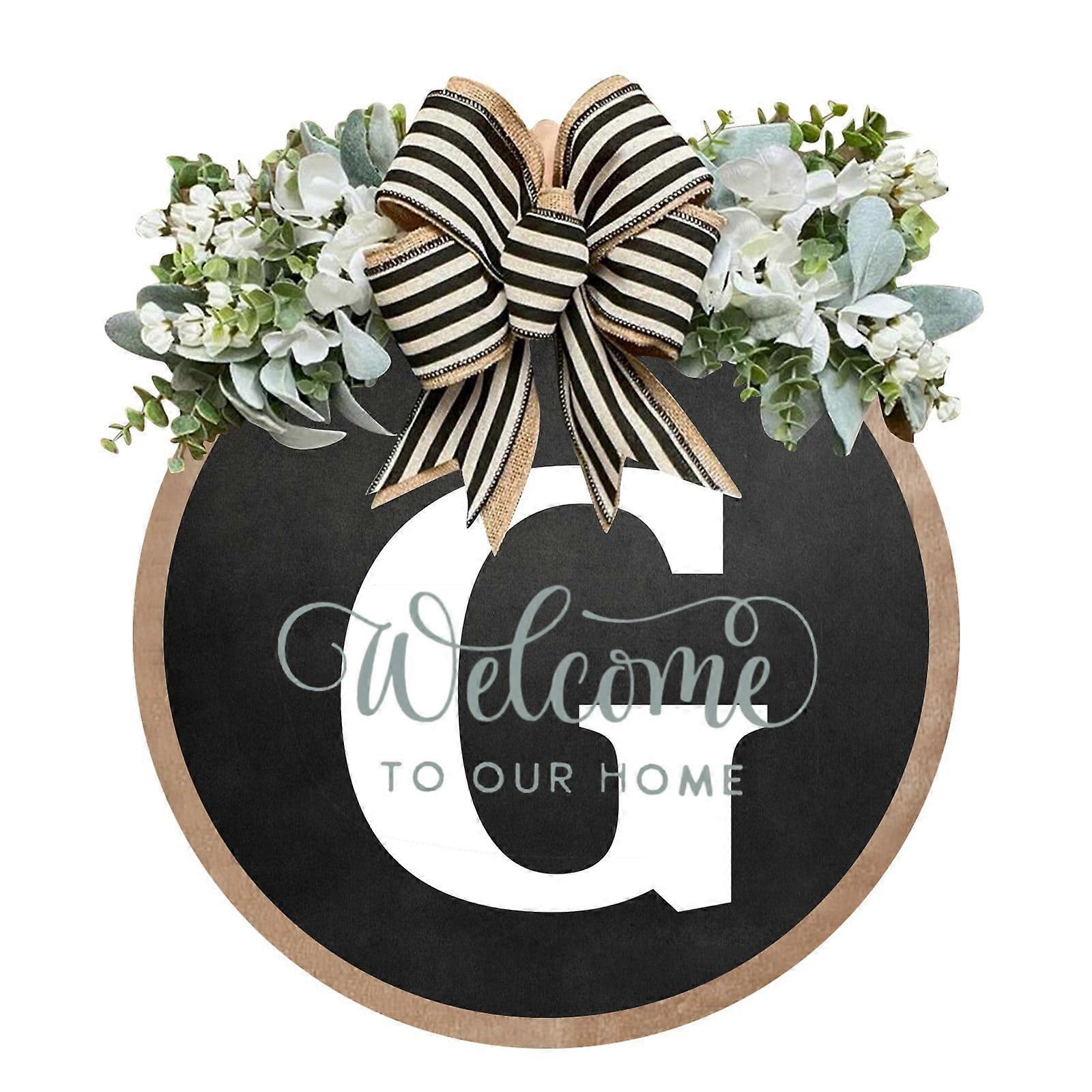 WRXMIJNHGSA Unique A Z Last Name Year Round Front Door Wreath with Bow 16