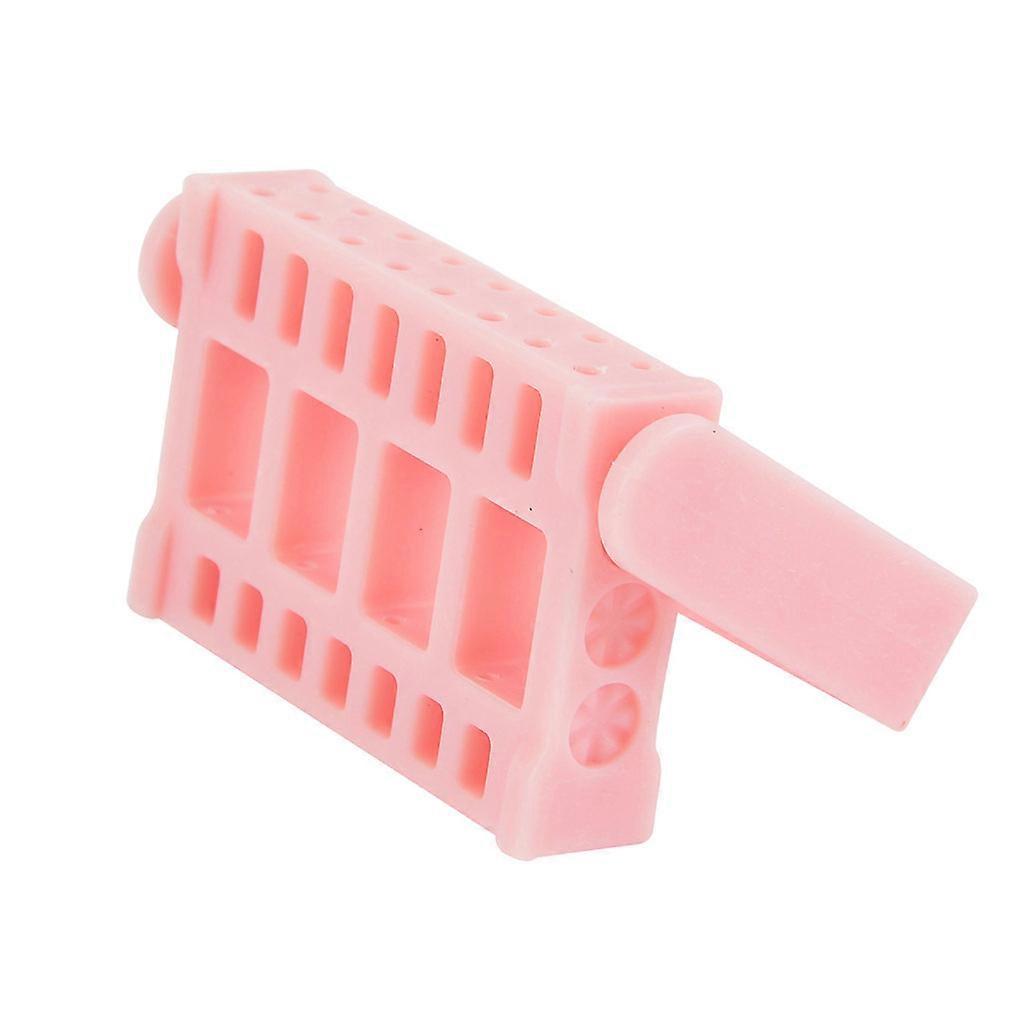 Nail Drill Bits Holder Containers Portable Adjustable Showing Stands Pink