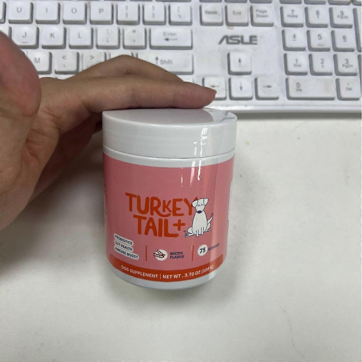 Houba z krůtího ocasu + probiotika pro psy – podpora pro bulky a hrboly, zdraví střev a imunity, energie a vitalita – Reishi + prášek z krůtího ocasu