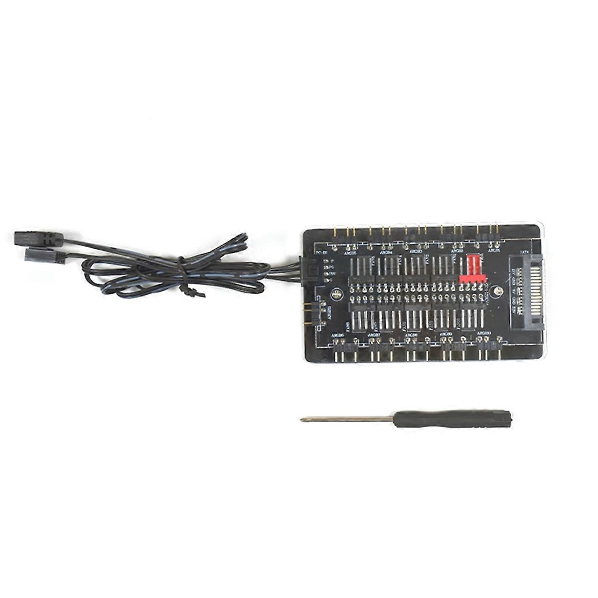 ARGB PWM HUB FAN HUB Temperature Control Shenguang Synchronous Dual 10-Channel Chassis Fan Light Controller