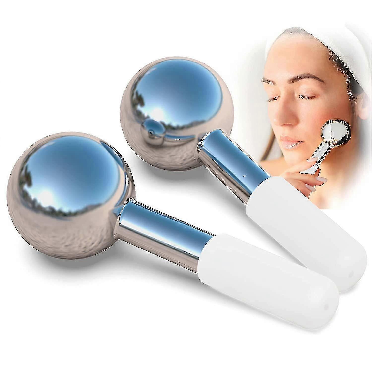 Ice Globes For Facials | Unbreakable Steel Massage Rollers For Face Neck