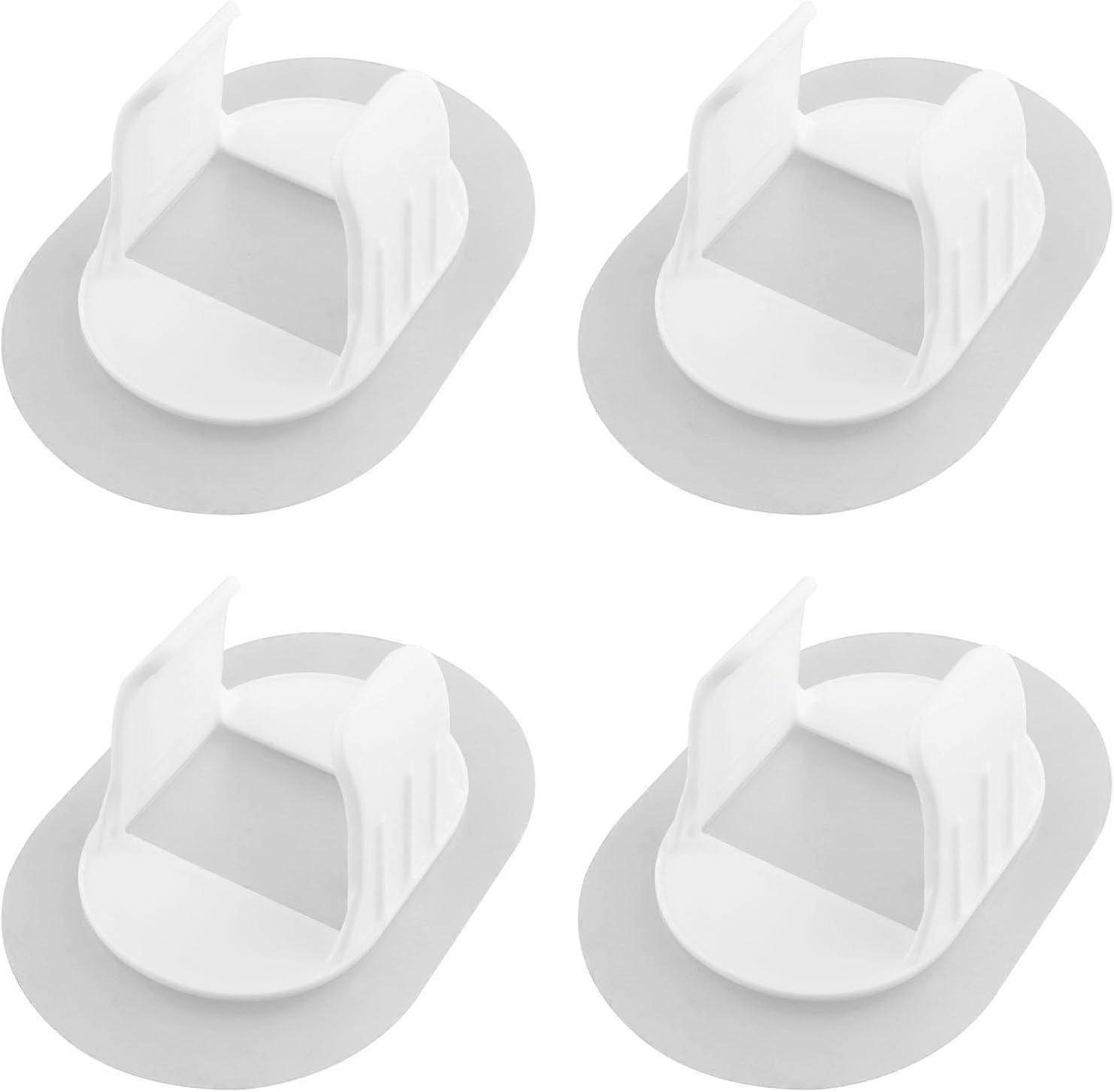 4PCS Self-adhesive No-drill Washing Machine Drain Hose Holder White Pipe Fixing