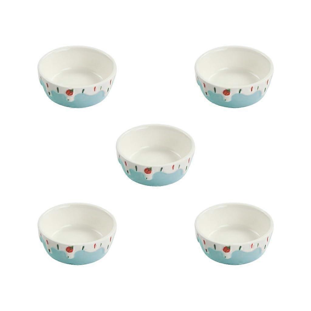 Hamster Food Bowl 5Piece Set EasyToClean Stable Food Dish For Hamster Rabbit Ferret Rat Dwarf Blue