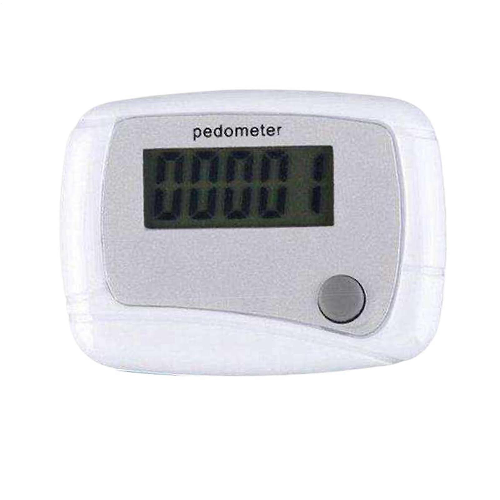 Step Counter for Seniors ClipOn Pedometer for Walking, Running, Hiking  White