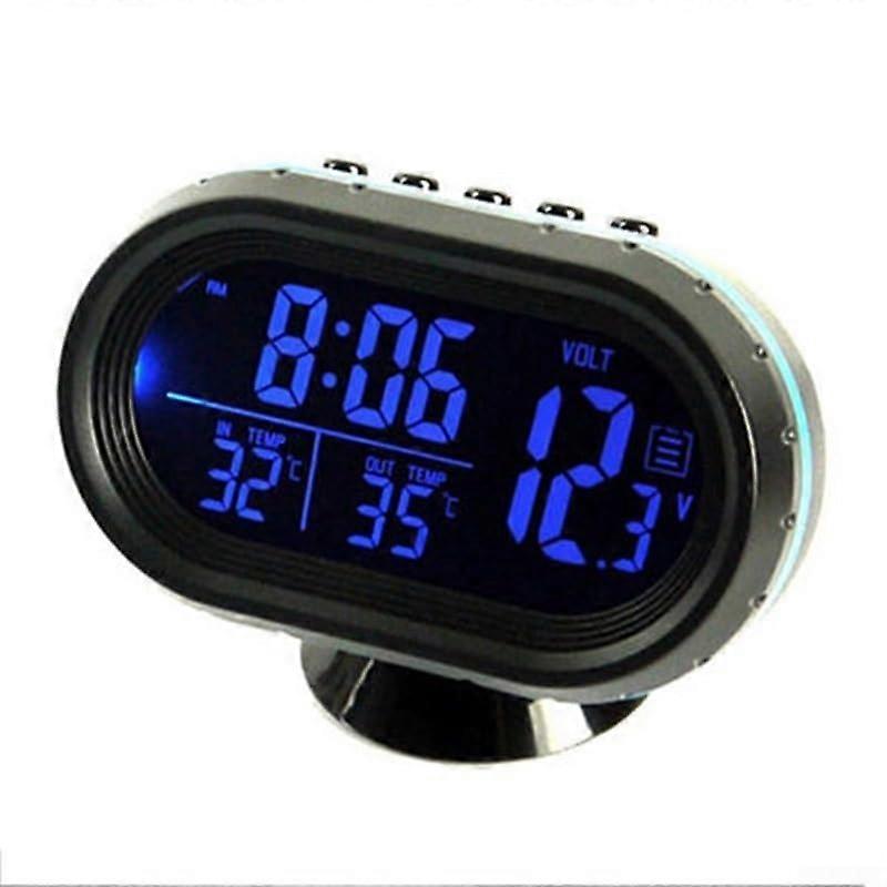 Car Temperature Dashboard Clock With LED Backlight, Digital Car Clock, Alarm Thermometer, Time Date Temperature Display Indoor Outdoor