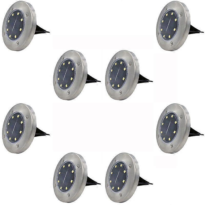 屋外ソーラーフロアライト、8 LEDソーラーパネルライト防水ガーデンフロア通路ライト芝生、中庭、デッキ、テラス、ウォルのための風景照明