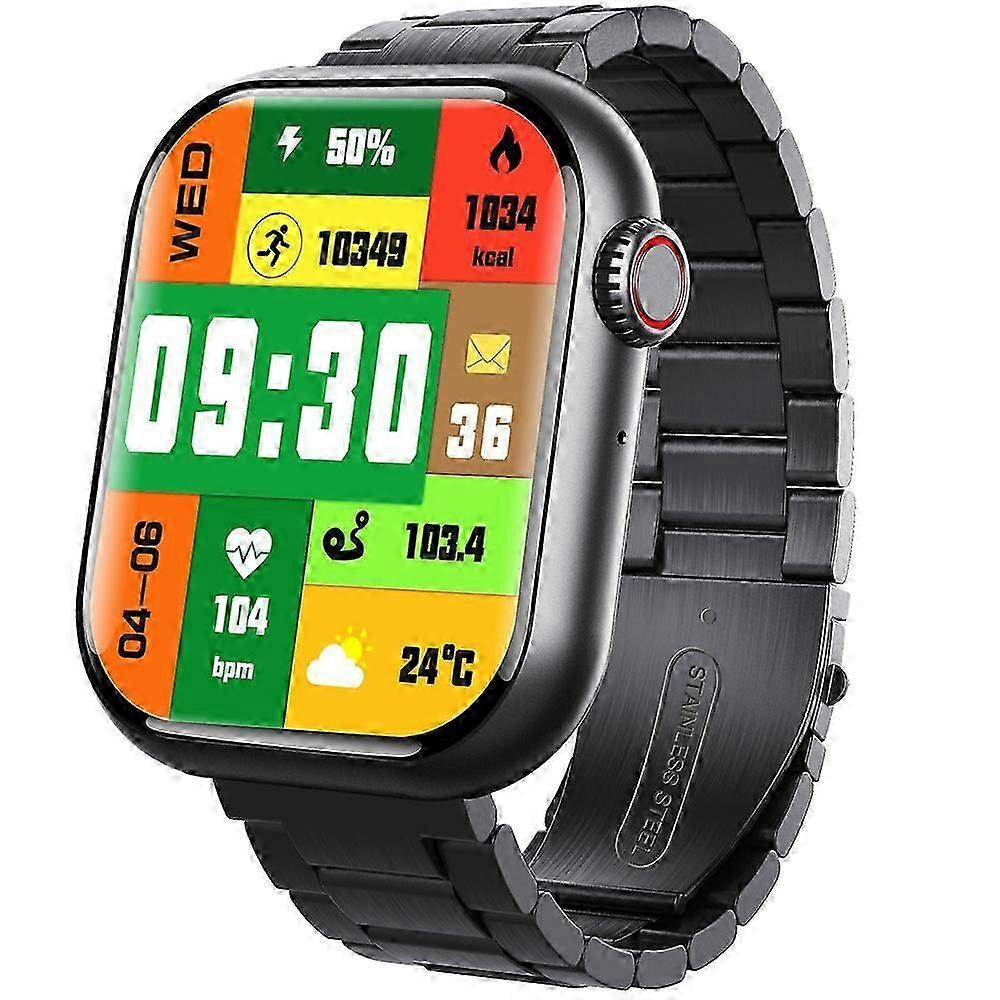 2024 F108 Smart Watch Glicemia Acido Urico e Lipidi Monitoraggio Ossigeno Sangue Pressione Sanguigna Orologio Chiamata Bluetooth