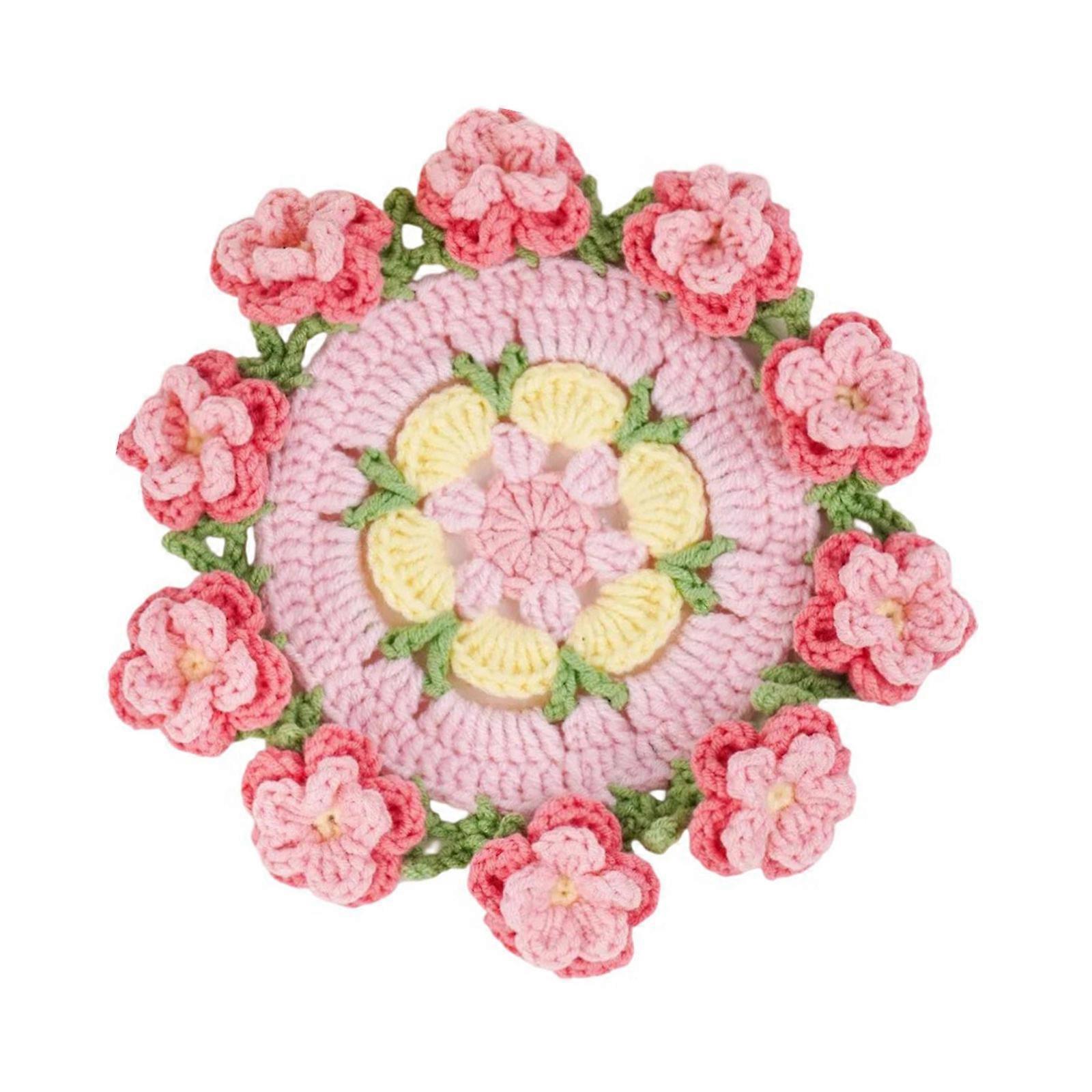 Flower Coaster Set Handcrafted Table Decoration Tableware Pad Heatproof Kitchen Dining Accessories For Parties Multicolor