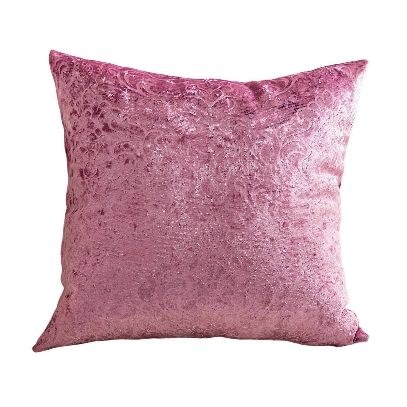 Decorative Pillow Cover Plush Polyester Fabric Elegant Florals Pattern Sturdy Polyester Suitable for Any Season  Pink