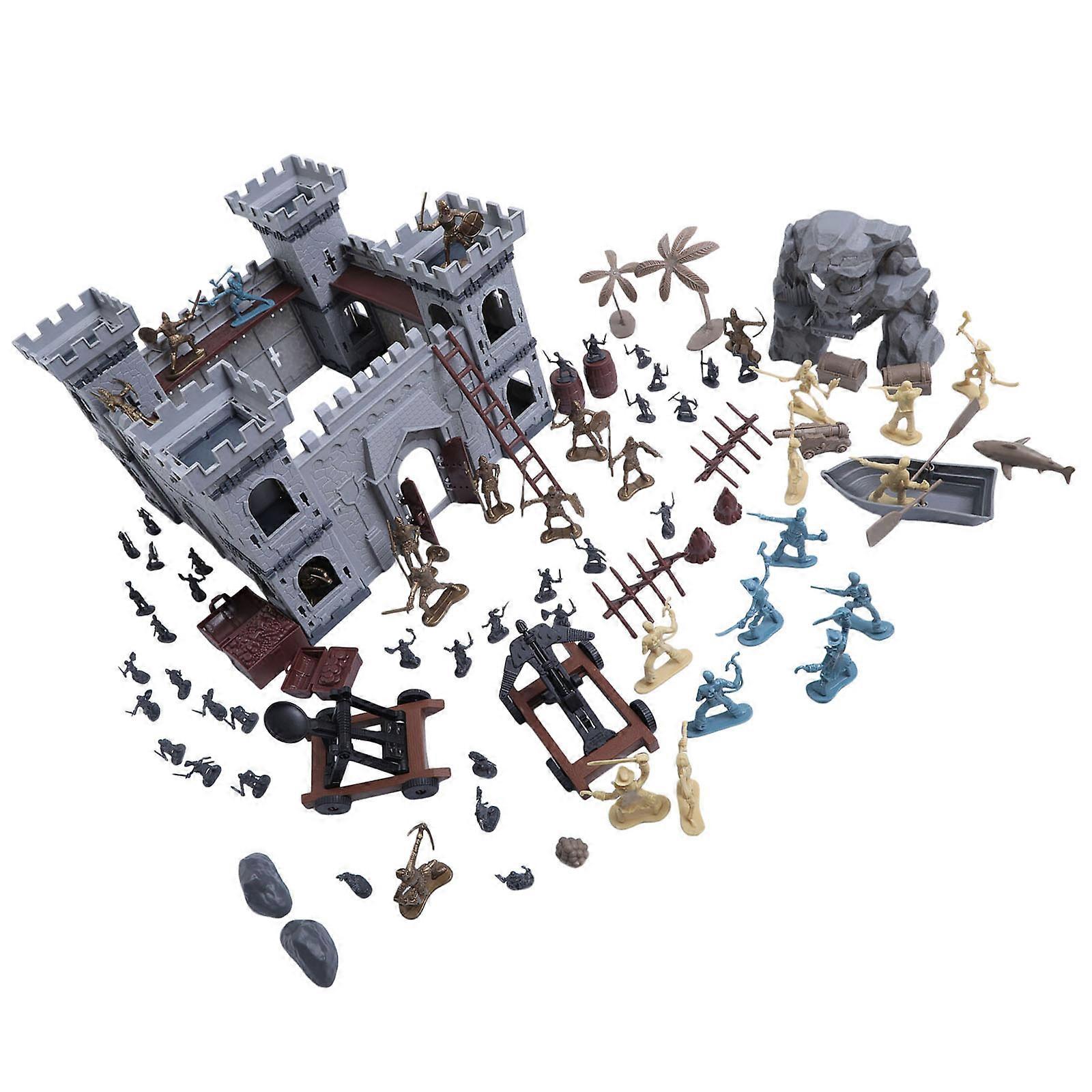 Multipurpose Castles Knights Action Figure Set with Toy Soldiers for Kids Role Playing Fun Aspiring Historians Multicolor