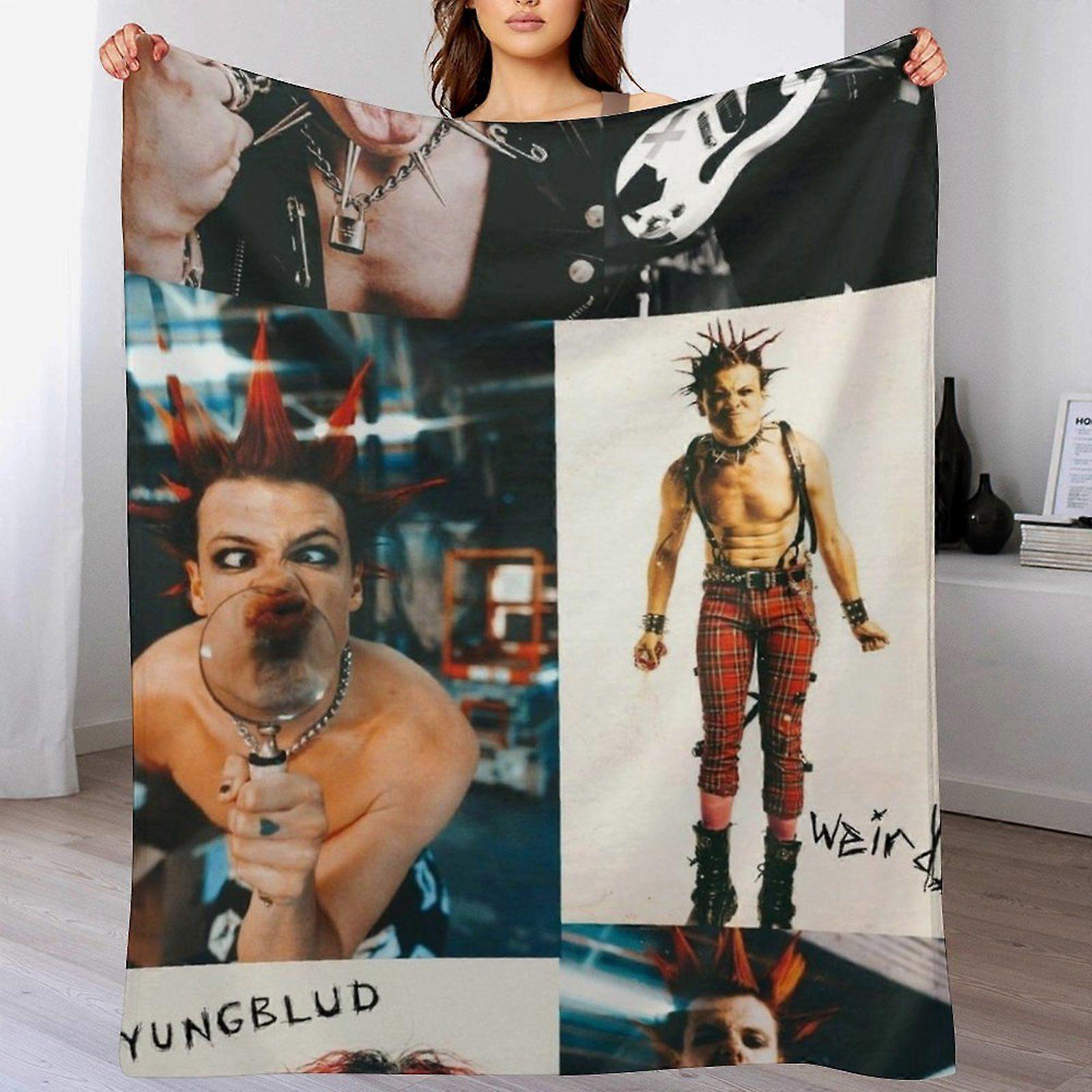 Yungblud Durable Hypoallergenic Blanket for Winter Sofa Travel Chilly Weather Anti-Wrinkle Soft Gentle