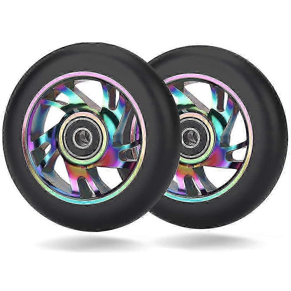 Replacement wheels for scooter 100mm with bearings 2-pack