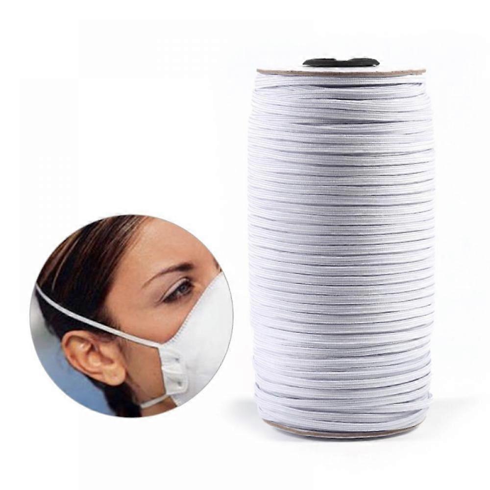 218 Yards 1/8" Braided Elastic Band White, High Elasticity Knit String Cord for Sewing, Craft, DIY