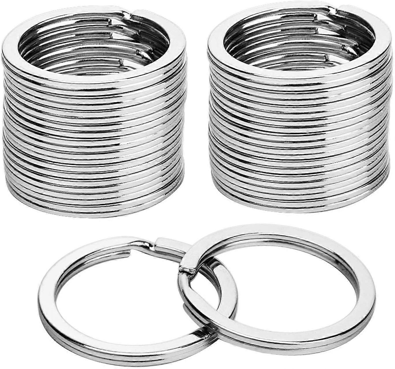 Flat Key Rings 50 Pcs 1 Inch Metal Split Ring Keychains For Home Car Office Keys Attachment