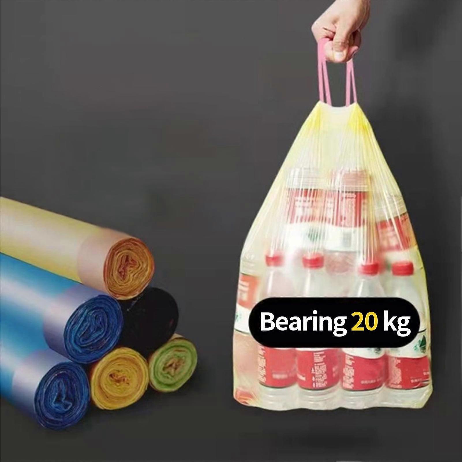 1 Roll Garbage Bag Drawstring Type Keep Clean Large Capacity Kitchen Disposable Trash Pouch Cleaning Waste Bag Daily Use