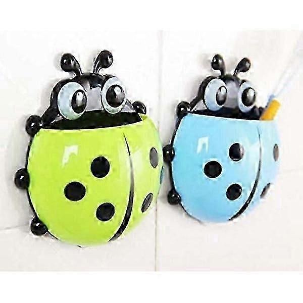 2 Psc Cute Ladybug Toothbrush Holder with Suck Cup