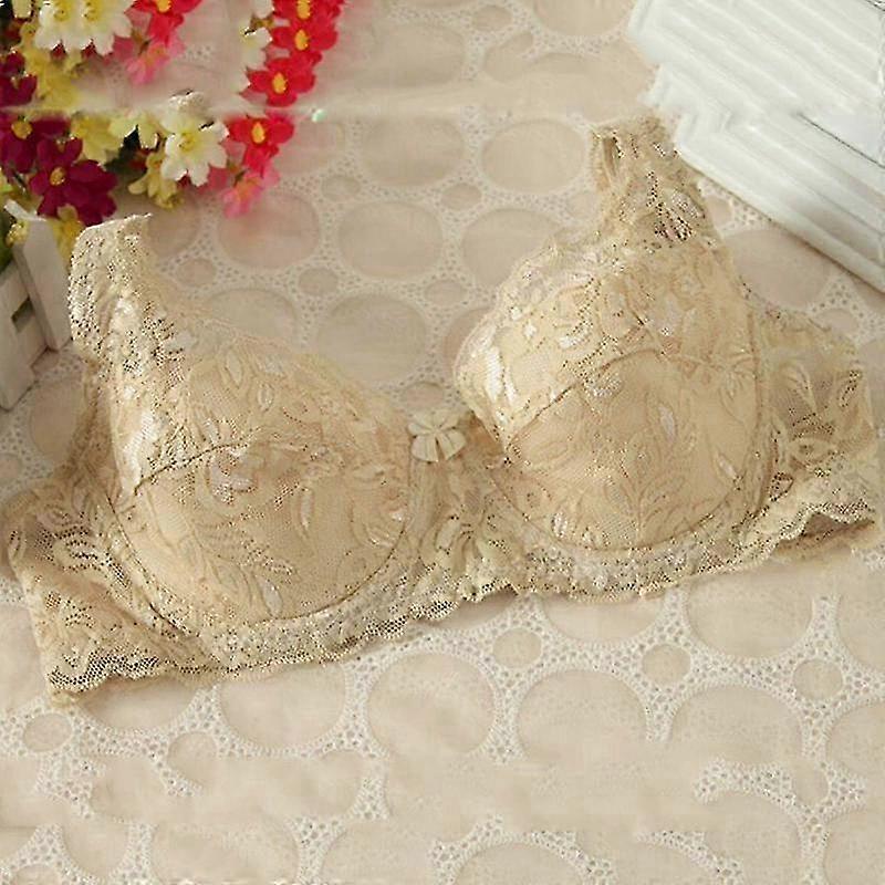 Sexy Thin Lace Wireless Cotton Bow Gathered Bra