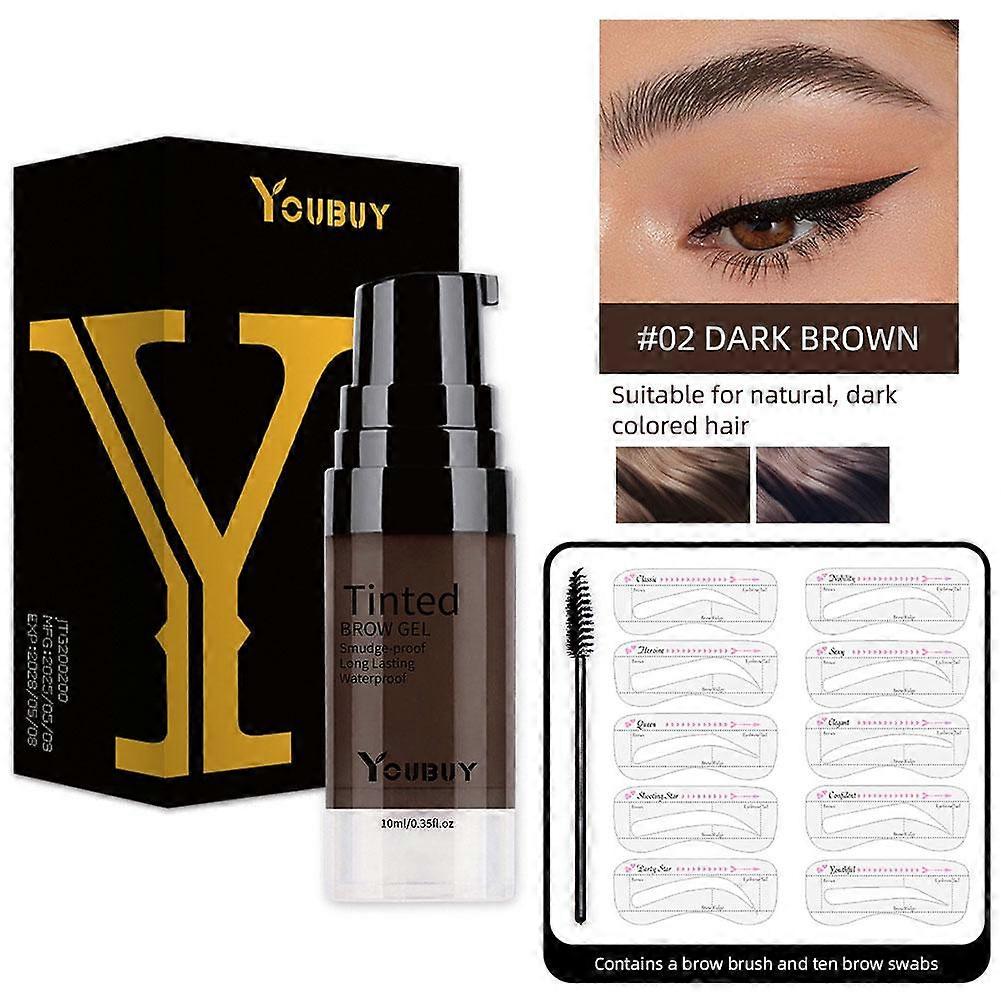 Waterproof Liquid Brow Tint for Defined Natural-Looking Brows Long Lasting Smudge Proof Formula Easy Application 4 Colors
