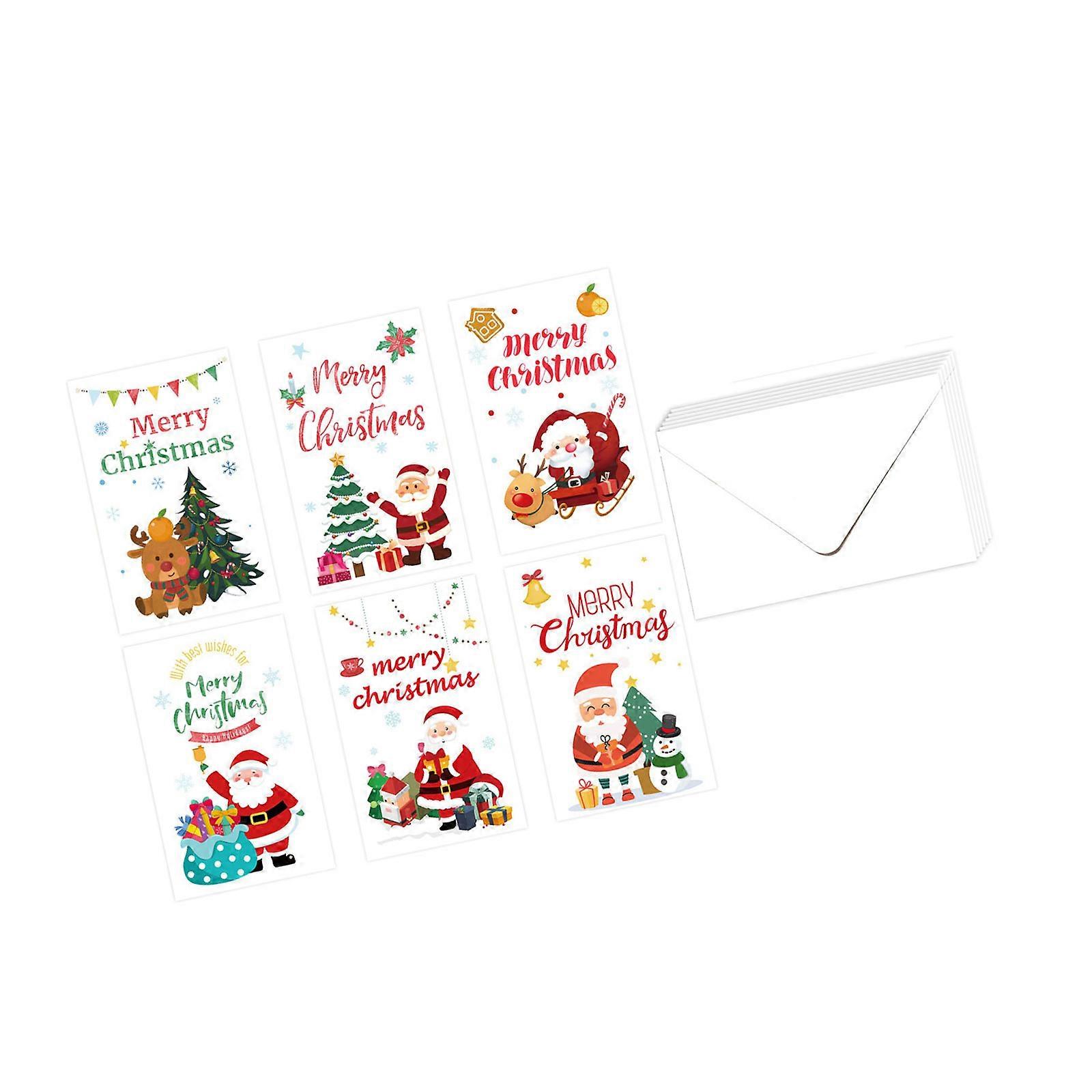 10 Christmas Cards Set Practical Quality Recycled Paper Ink Resistant Front for Holiday Wishes Multicolor
