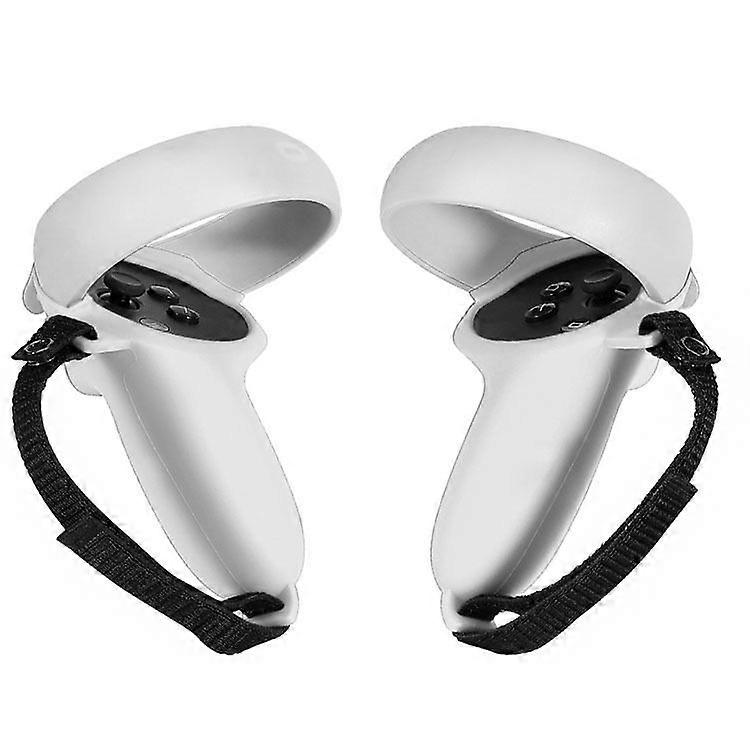 Case Silicone Compatible With Oculus Quest 2 Controller, Accessories Non-slip, With Adjustable Hand Strap(1 pair, white)