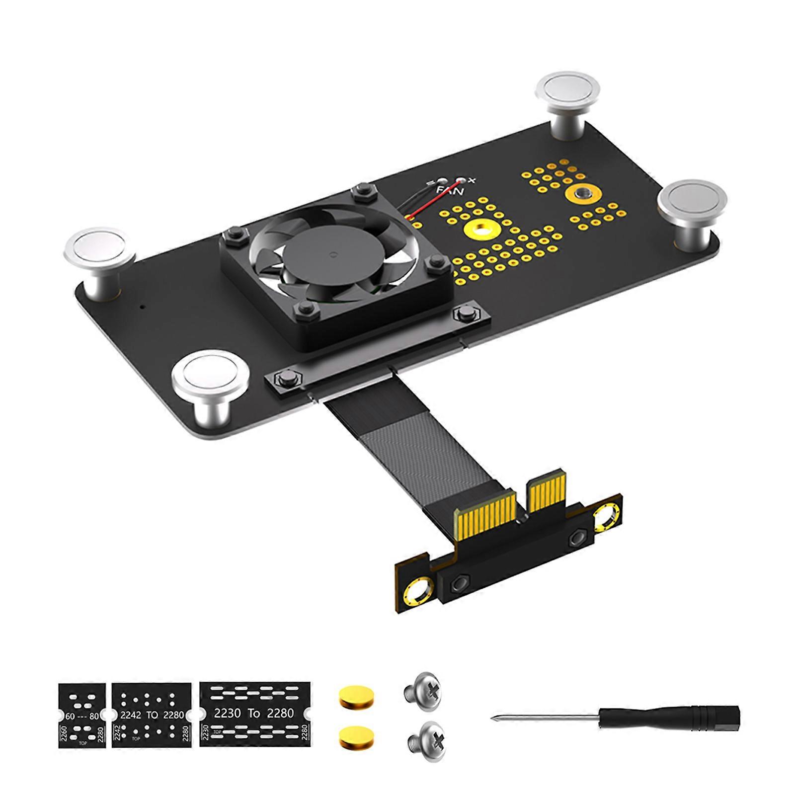 PCIExpress PCIE3.0 1X to NGFF M.2 Key M Slot NVME SSDs Converters Adapter Card with Fast Speed Extension Cable Multicolor
