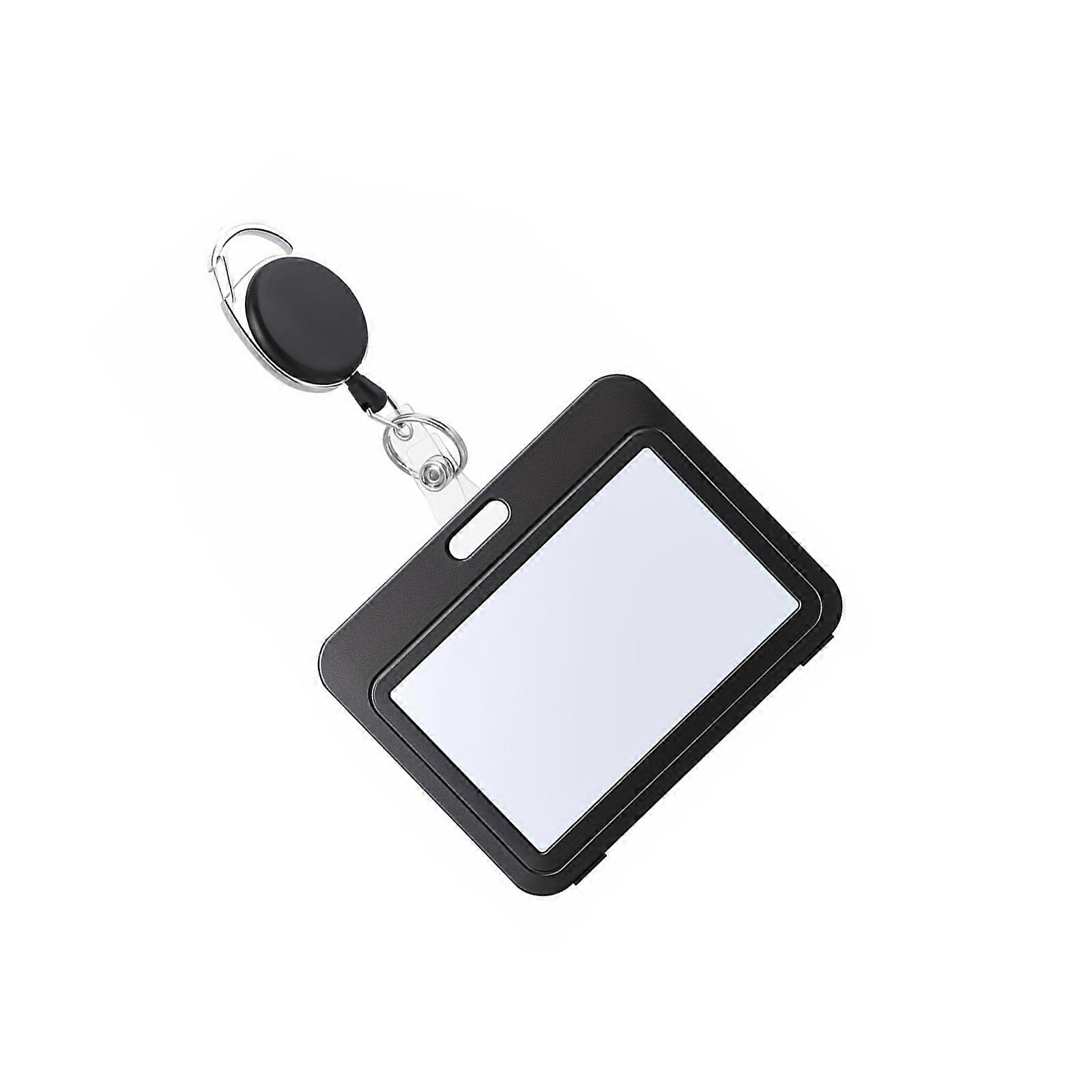ID Badge Holders with Clip and Keyring Clear Plastic Card Sleeves 23.62" Retractable Pull Cord for Easy Access Unisex Multicolor