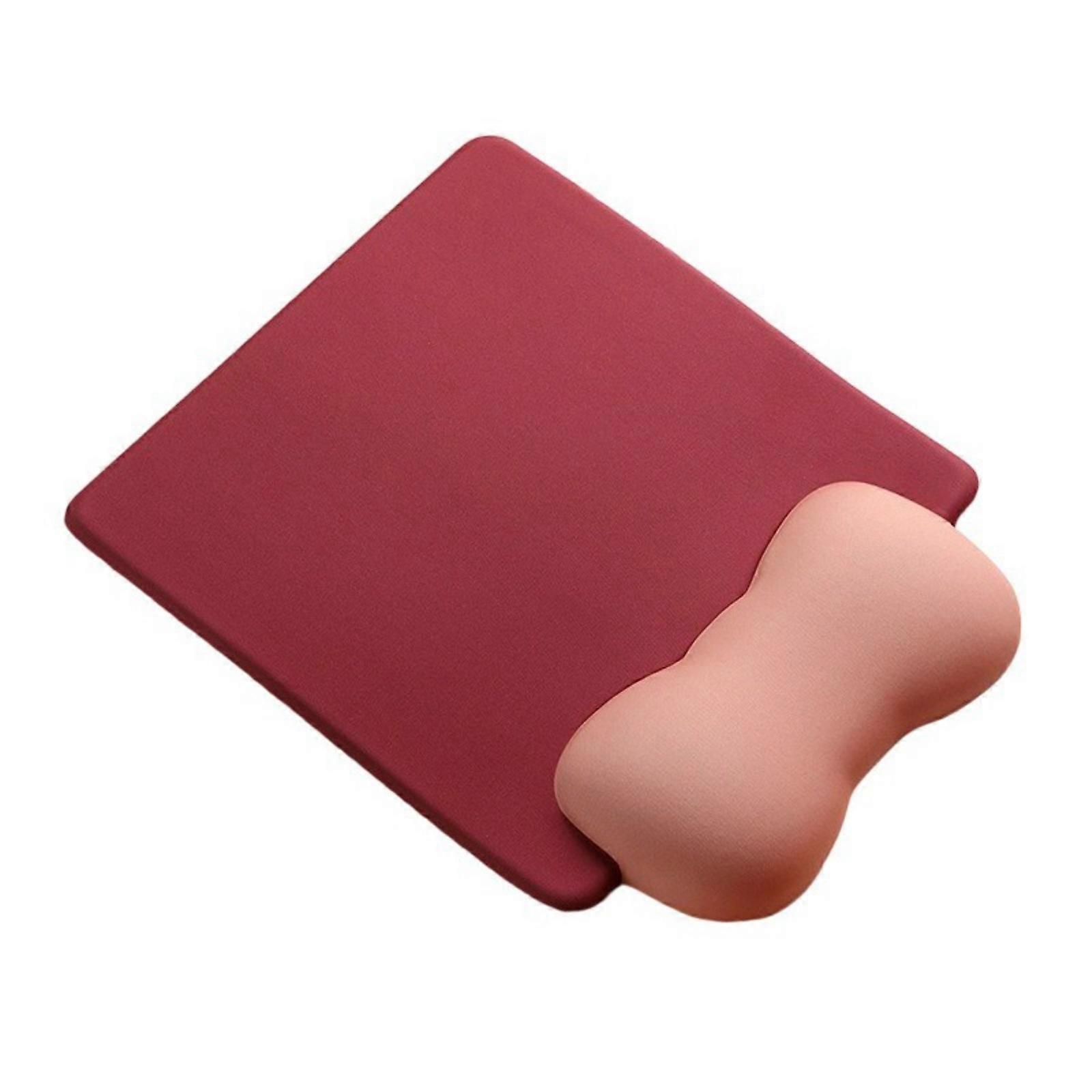 Soft Silicone Wrist Support Mouse Mat with Slip Proof Rubber Base Mouse Pad Enhances Precisions and Comfort  Claret