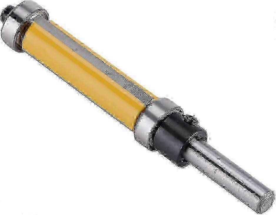 1/4 Inch 76.2mm Shank Pattern Flush Trim Router Bit with Top and Bottom Bearingyellow