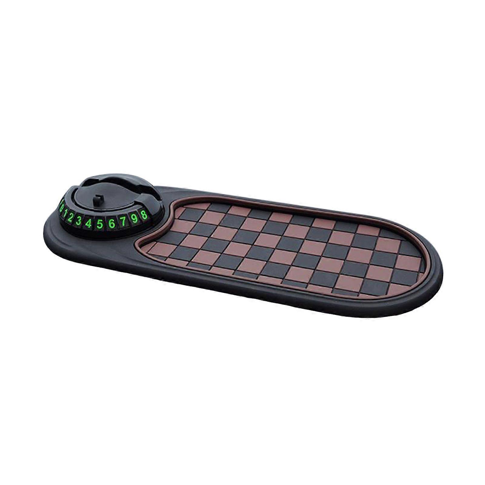 Mengxi Multifunction Car Anti-Slip Mat with Temporary Parking Number Car Dashboard 360-Degree Rotating Mobile Phone Holder