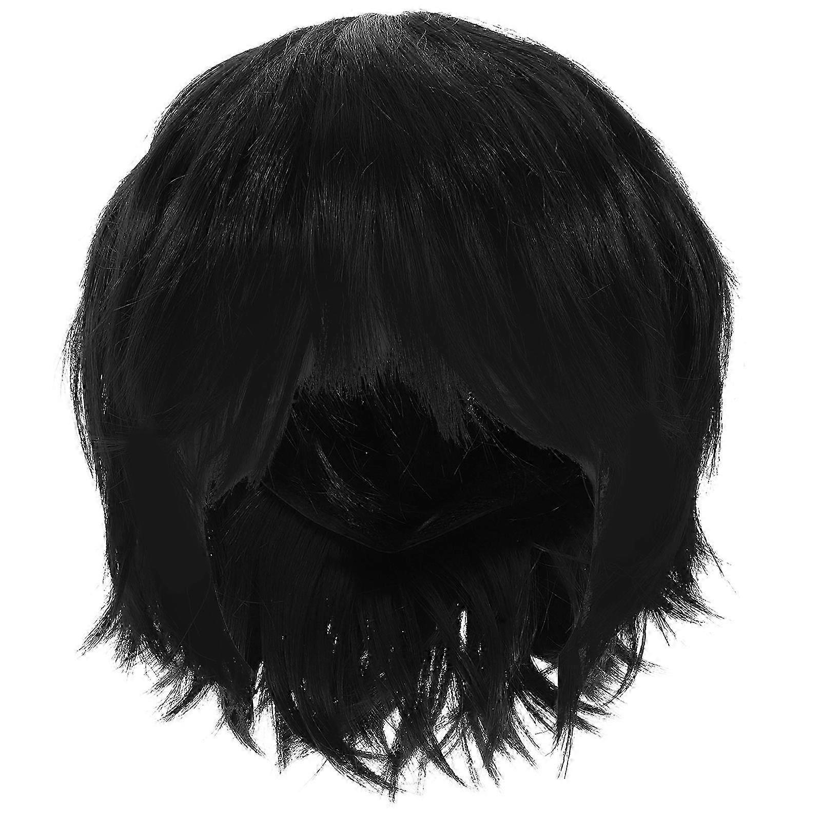 Cosplay Wig With Realistic Design For Human Role-Playing Events Featuring Short Style And Black High Temperature Fiber In 30Cm 1Pack