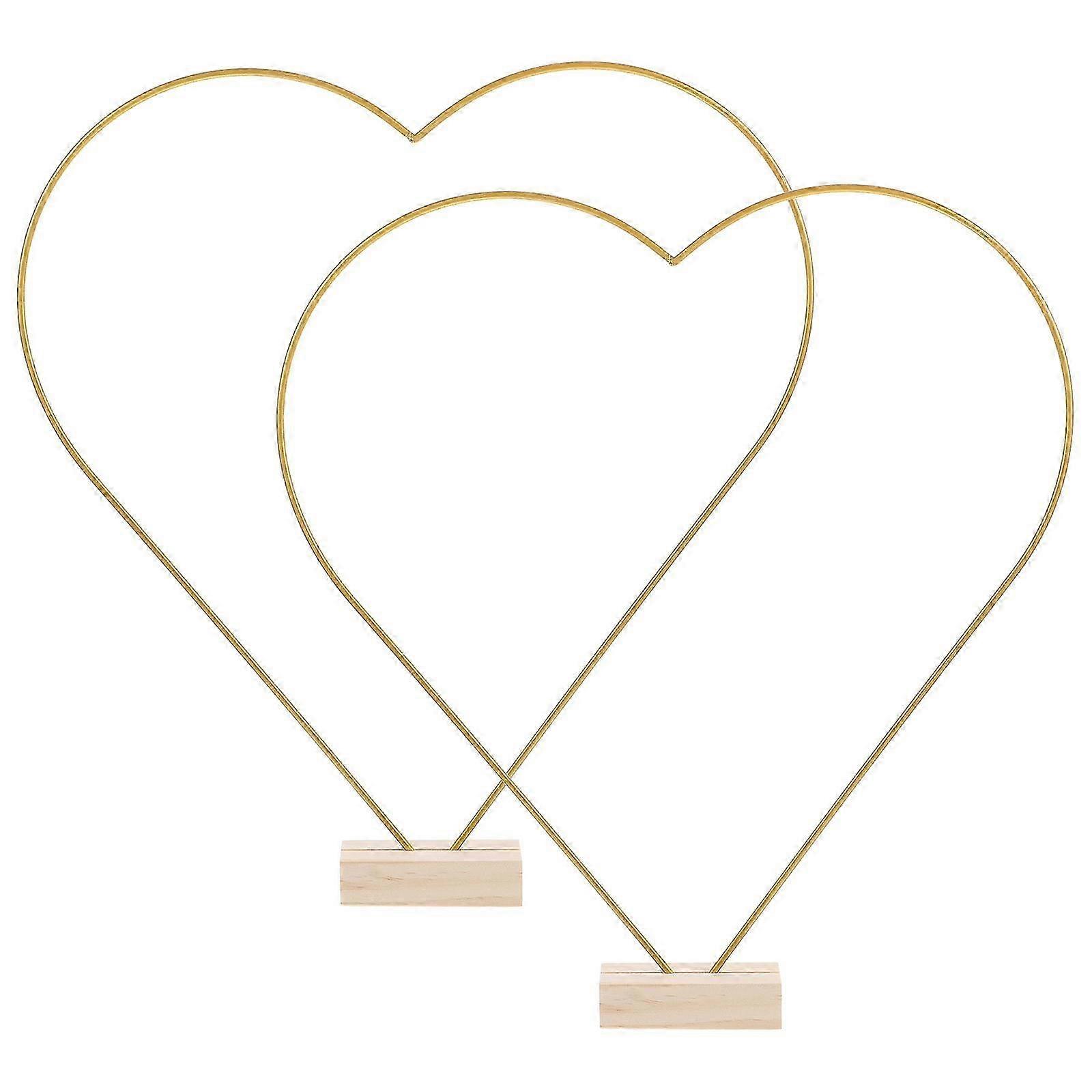 2 Sets Multi-function Metal Hoops Heart Shape Wreath Hoops Dreamcatcher Floral Hoops