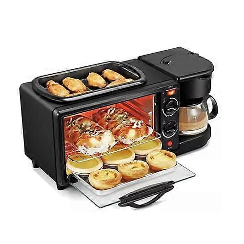 Breakfast Station Coffee Maker with 9L Toaster Oven and Frying Pan, 1250W for Eggs Bacon Sausages