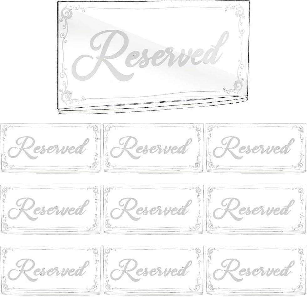 10 Sets Clear Reserved Table Signs Acrylic Reservation Seating Cards for Tables Waterproof Guest Seating Indicator for Wedding Reception Restaurant We