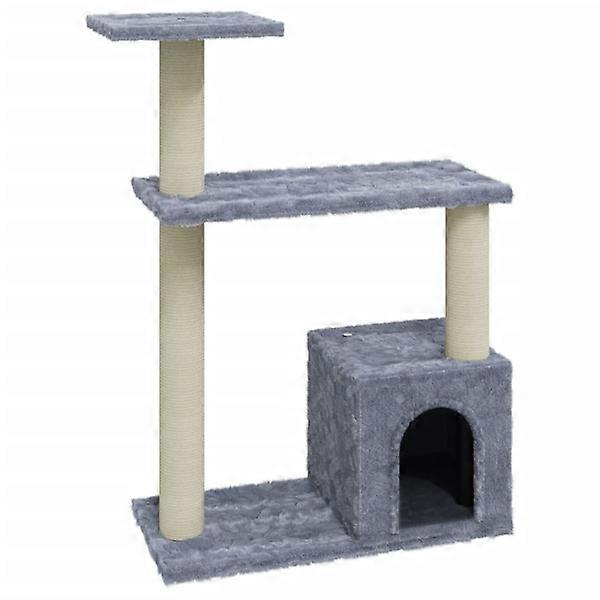 vidaXL Cat Tree with Sisal Posts Light Grey 70 cm Grey