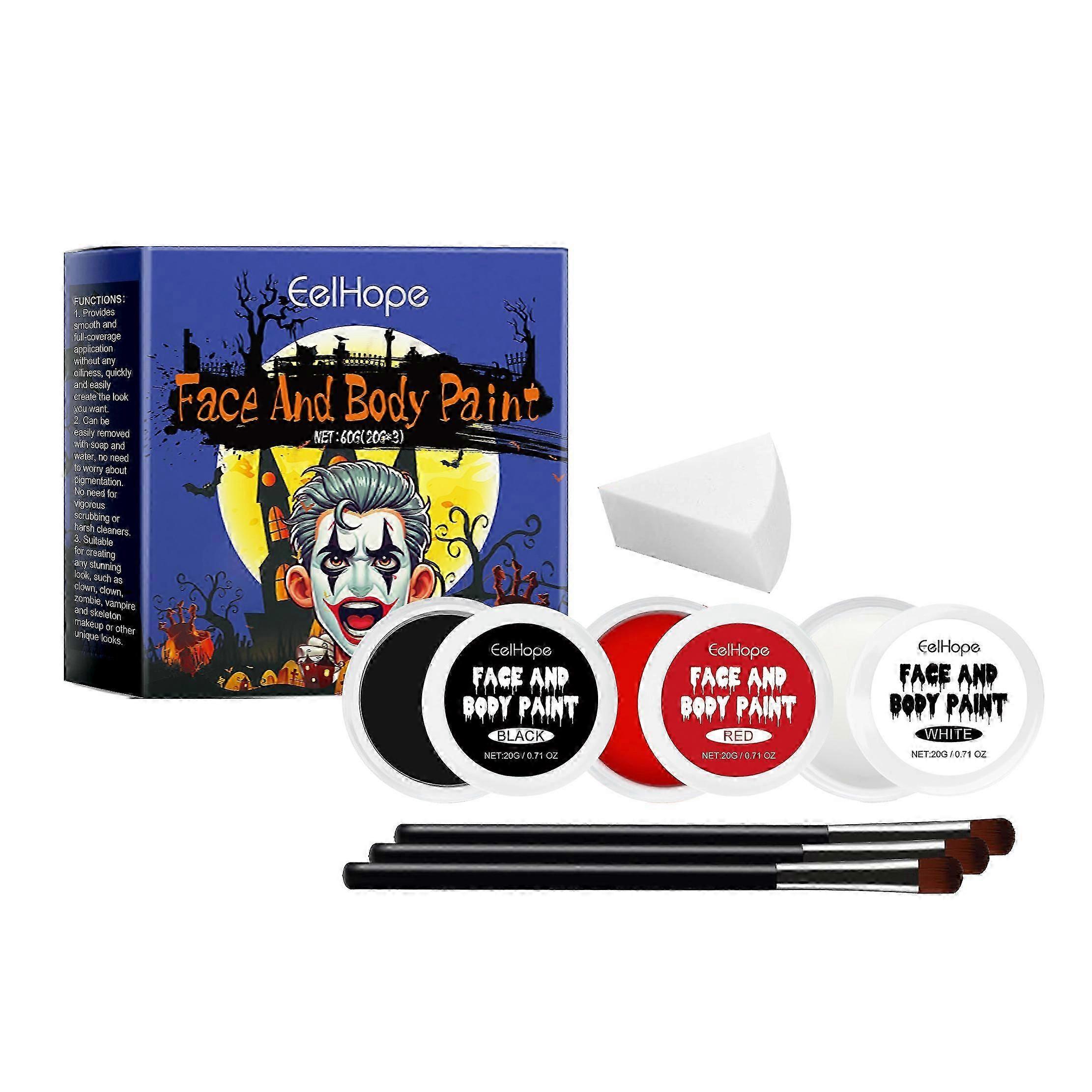 Halloween Makeup Palette Set  MultiColor Clown Face Paint with LongLasting Formula