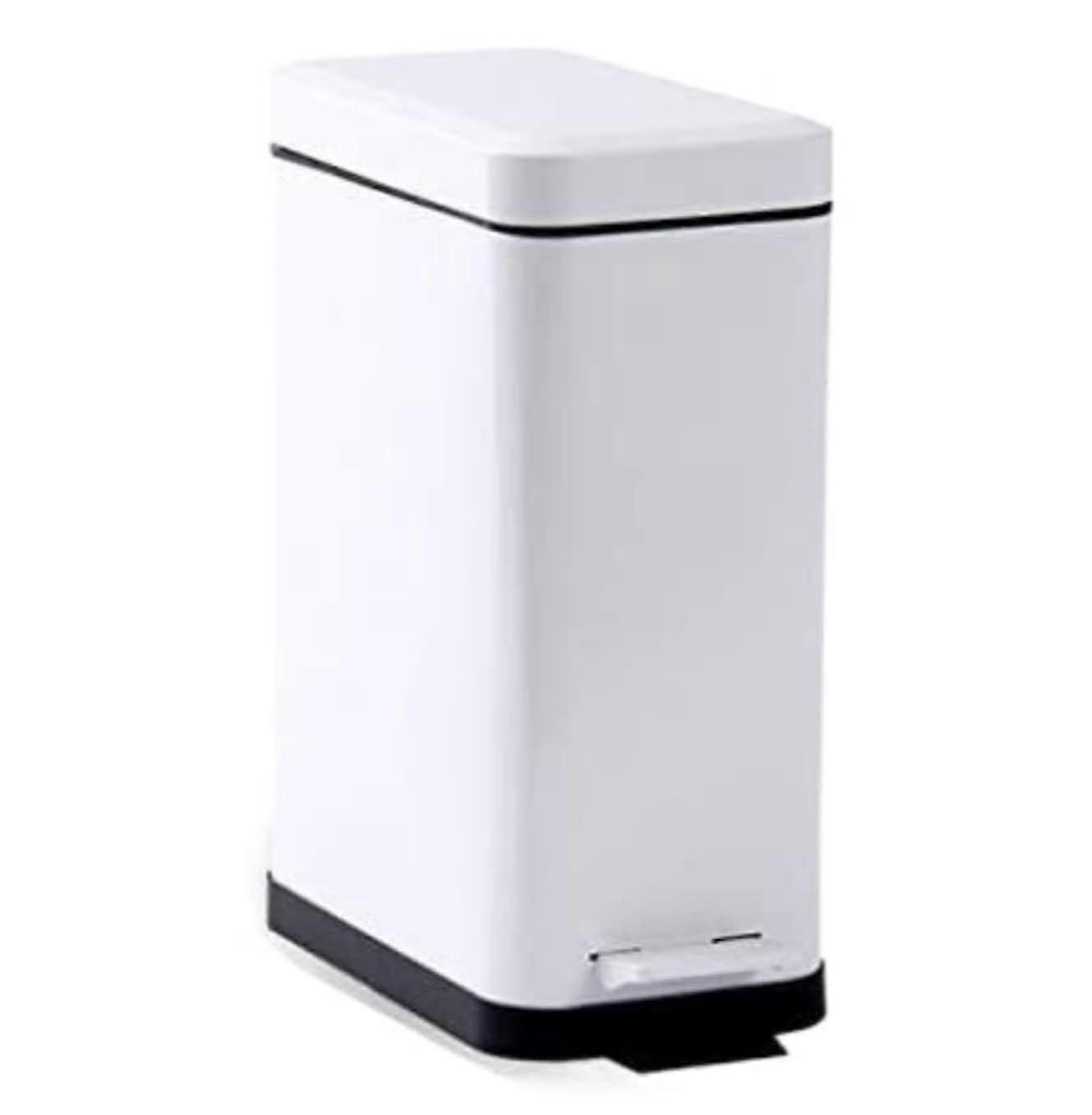 Rectangular Metal Pedal Trash Can with Quiet SlowClose Lid and Dual Handles for Bathroom, Office