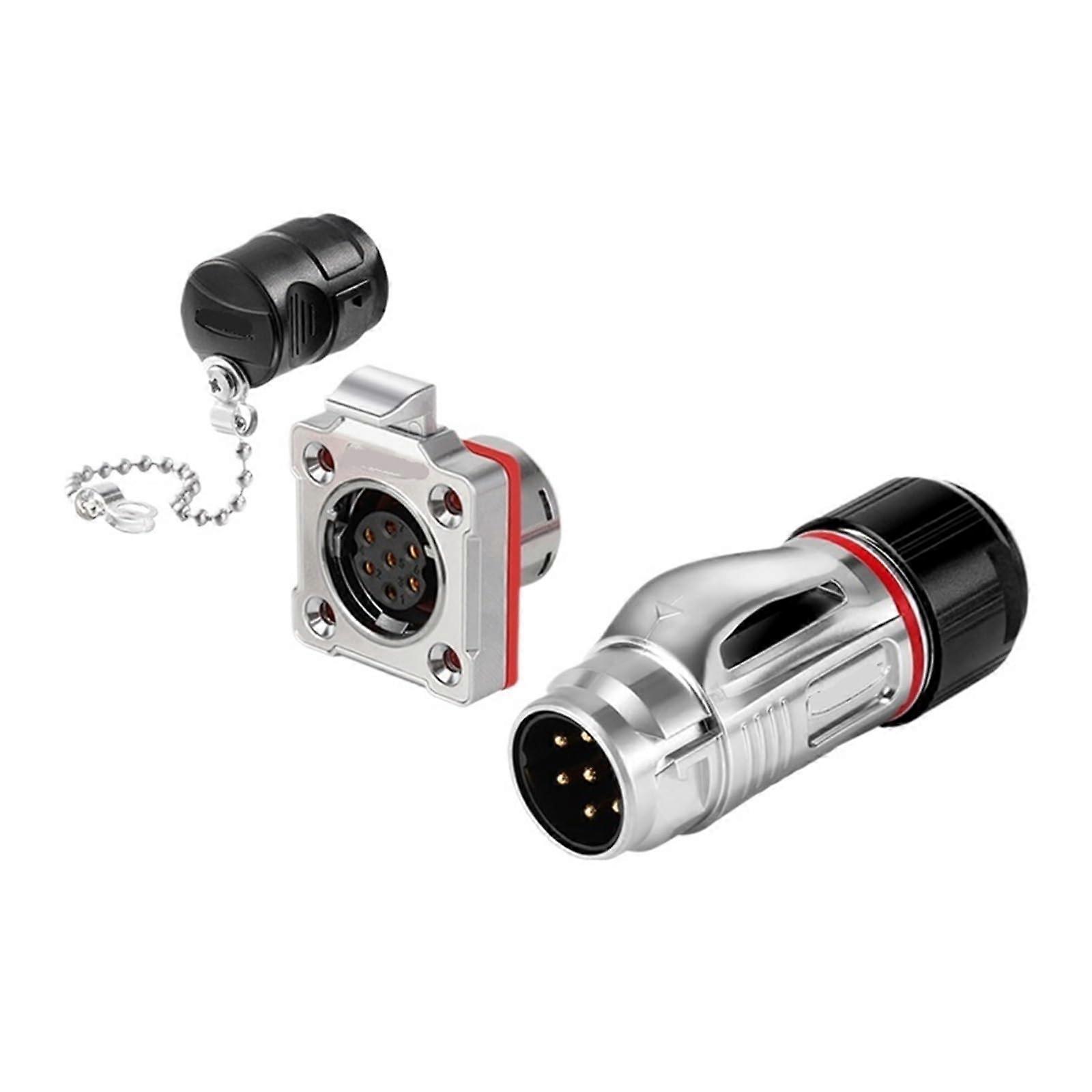 7 Pin Metal Aviation Connector Waterproof Industrial Power Plug with Durable MultiCore Design