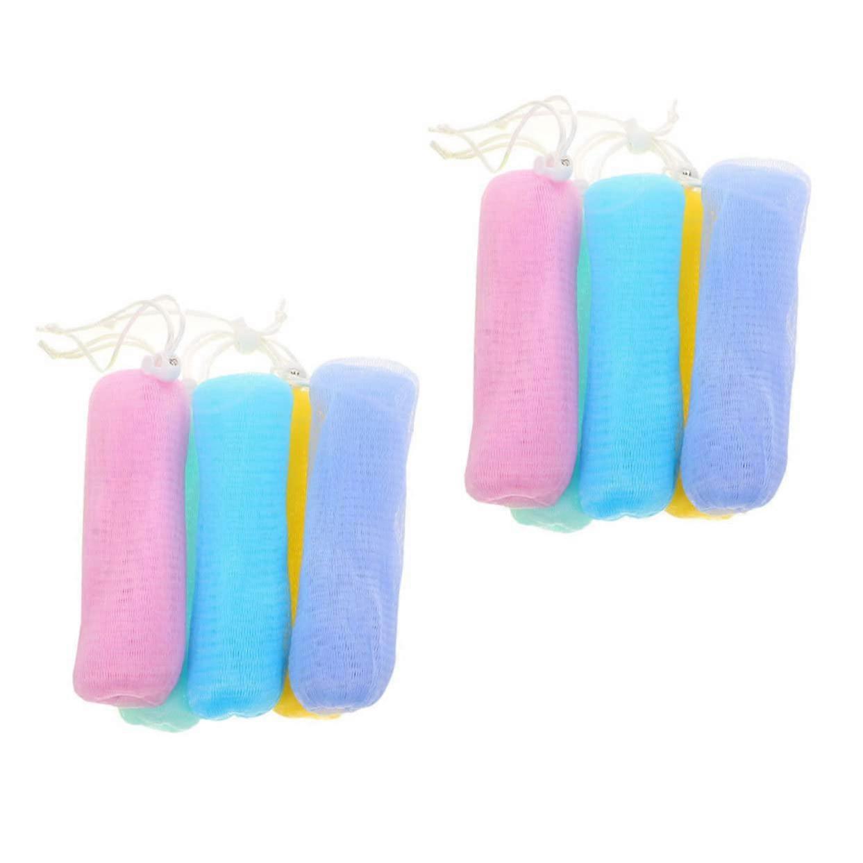 10pcs Exfoliating Soap Saver Bags with Foaming Mesh Pouch for Bath Shower and Facial Cleansing Random Color