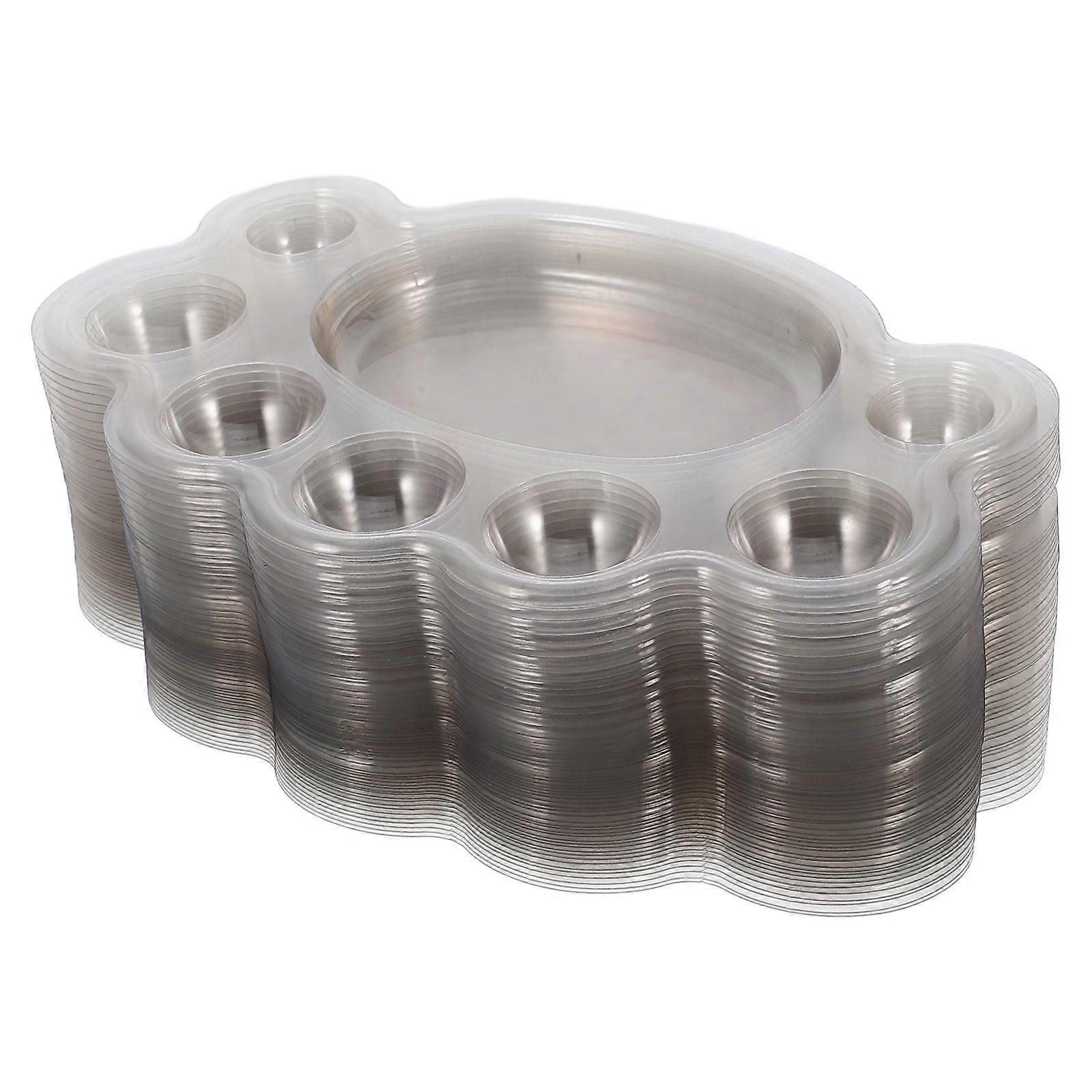 Transparent Paint Pallet for Painting Featuring 50Pcs Foot Shape Trays