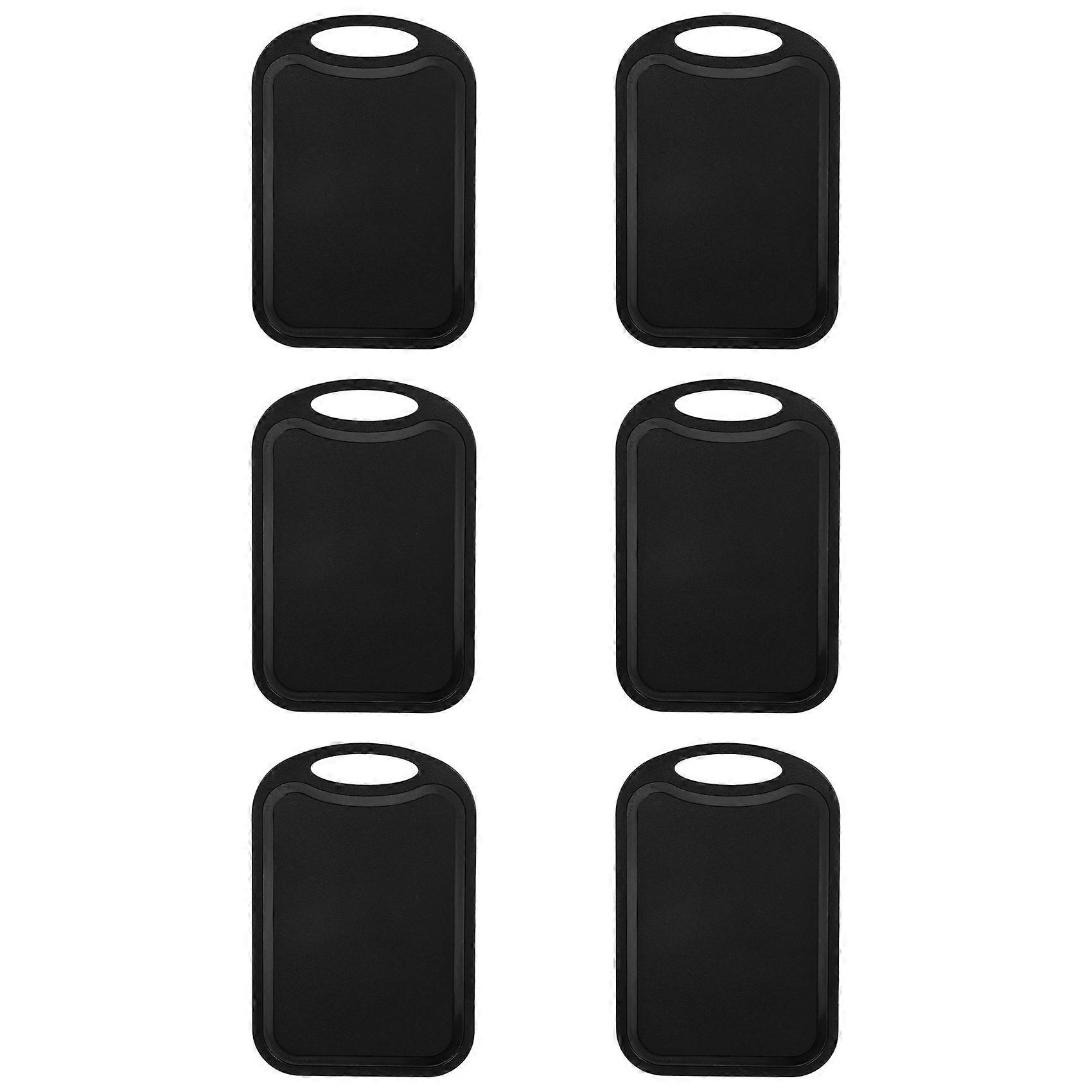 6X Plastic Chopping Block Meat Vegetable Cutting Board Non-Slip Anti Overflow with Hang Hole Chopping Board Black