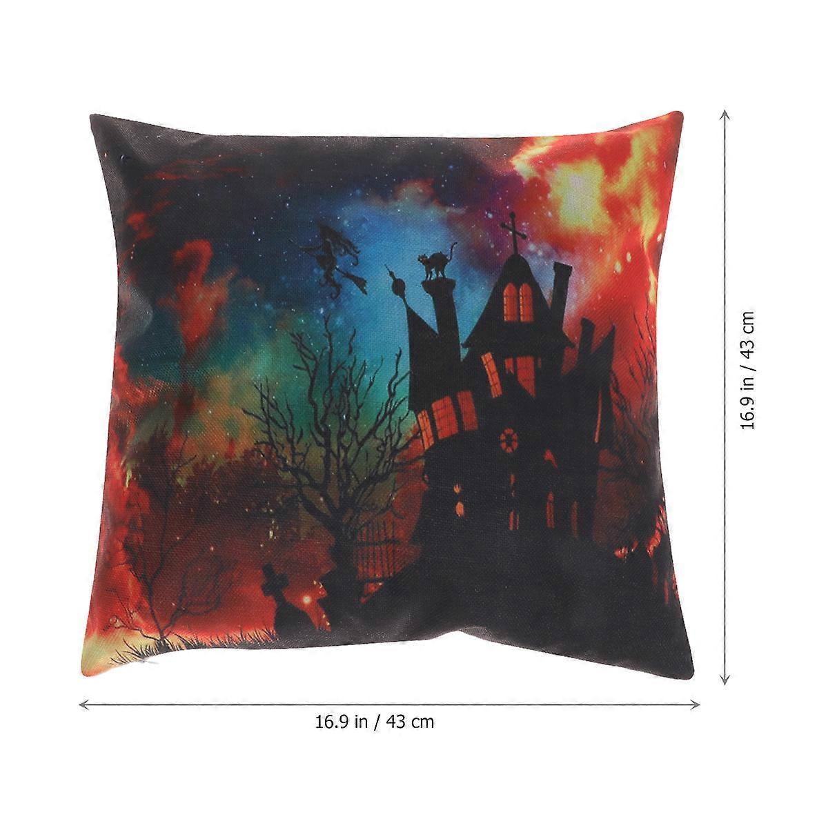 Halloween Cushion Cover Castle Pattern for Sofa Protection