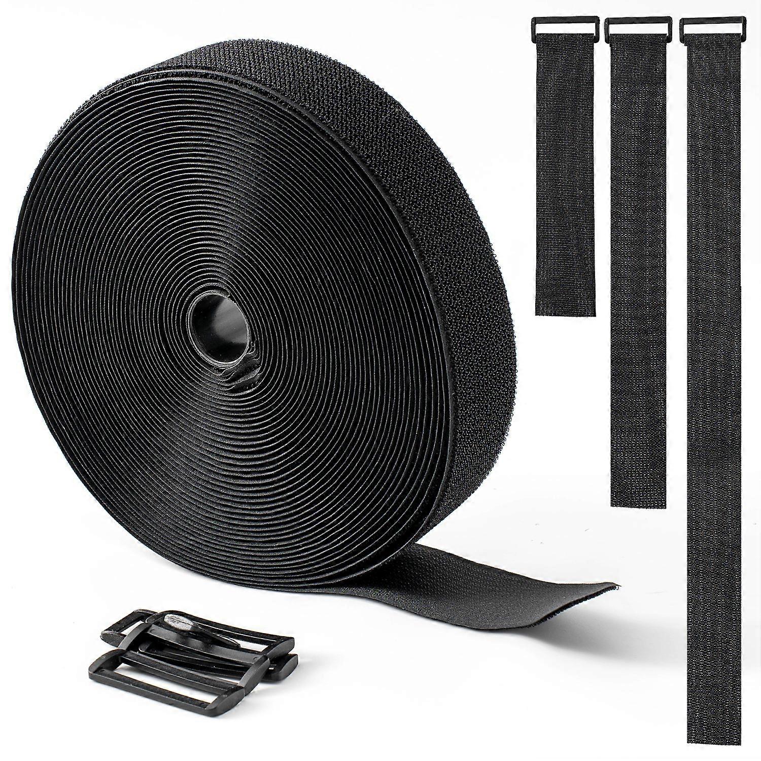 3M Reusable Nylon Hook and Loop Fastening Cable Tape with Buckles Cut-to-Length Self-Adhesive Securing Strap For Organizer